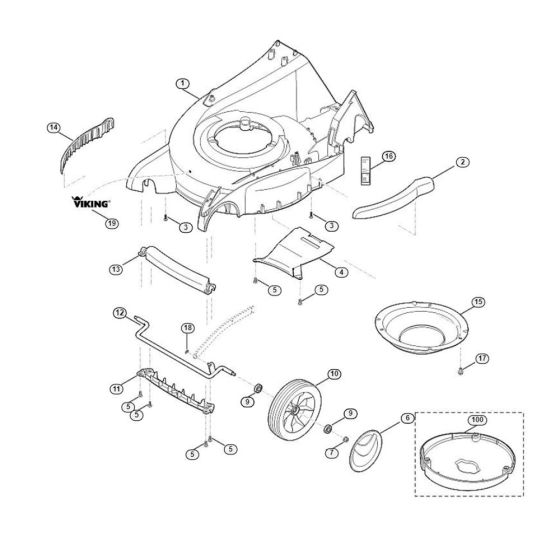 Housing, Flat Axle for Viking MB 650.0 TK Petrol Lawn Mowers