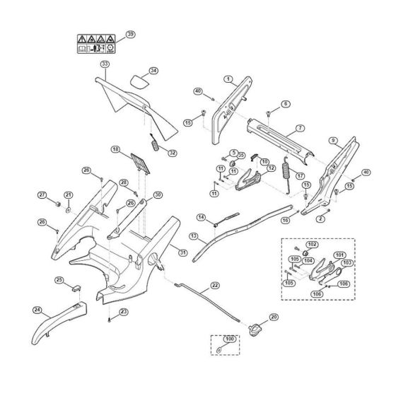 Frame, Height Adjustment for Viking MB 650.0 V Petrol Lawn Mowers