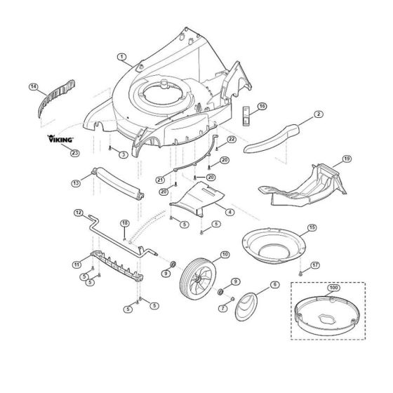 Housing, Front Axle for Viking MB 650.0 V Petrol Lawn Mowers