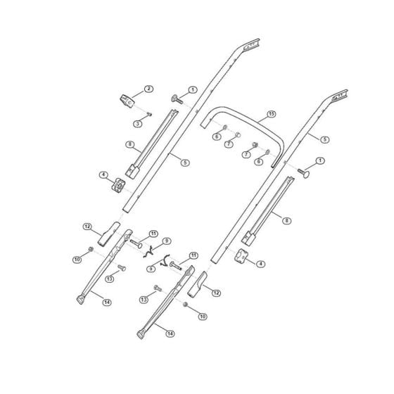 Handle Lower Part for Viking MB 650.0 VE Petrol Lawn Mowers