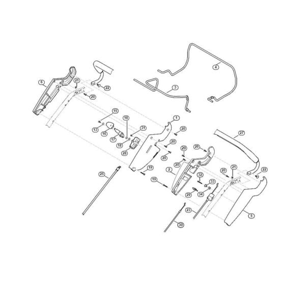 Handle Upper Part for Viking MB 650.0 VM Petrol Lawn Mowers