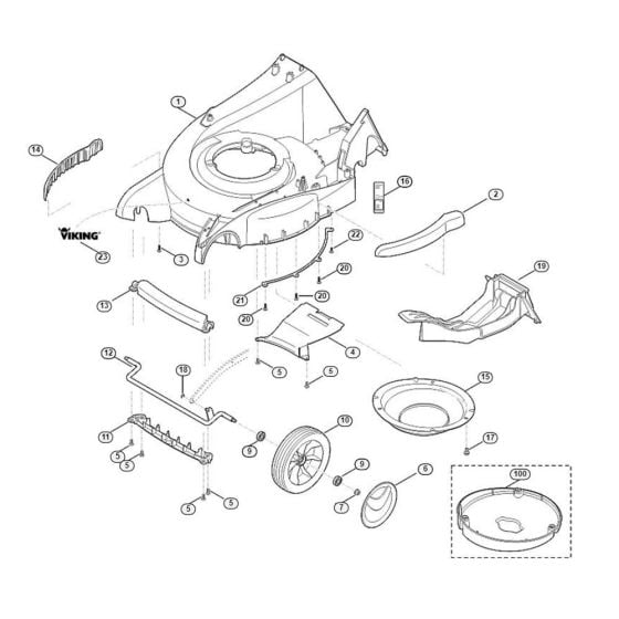 Housing, Front Axle for Viking MB 650.0 VM Petrol Lawn Mowers