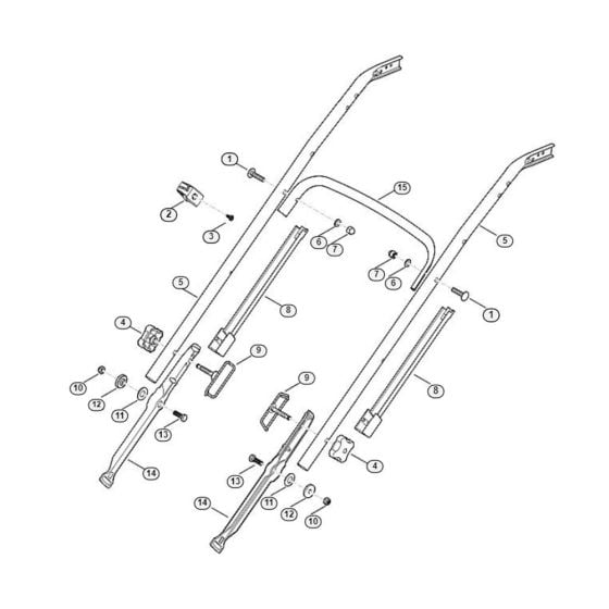 Handle Lower Part for Viking MB 650.0 VQ Petrol Lawn Mowers