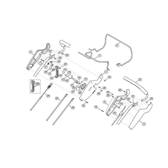 Handle Upper Part for Viking MB 650.0 VS Petrol Lawn Mowers