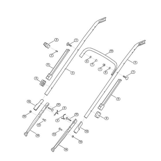 Handle Lower Part for Viking MB 650.0 VS Petrol Lawn Mowers