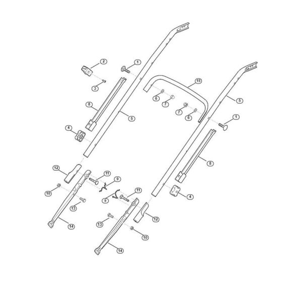 Handle Lower Part for Viking MB 650.1 VM Petrol Lawn Mowers