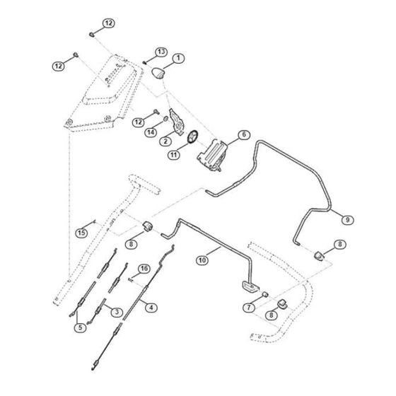 Handle Upper Part for Viking MB 650.3 V Petrol Lawn Mowers