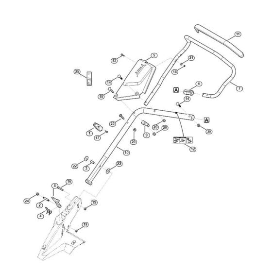 Handle Lower Part for Viking MB 650.3 V Petrol Lawn Mowers