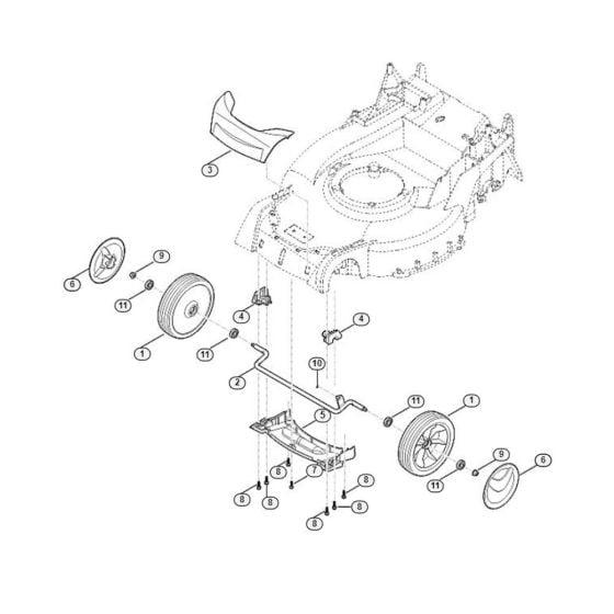 Front Axle, Cover for Viking MB 650.3 V Petrol Lawn Mowers