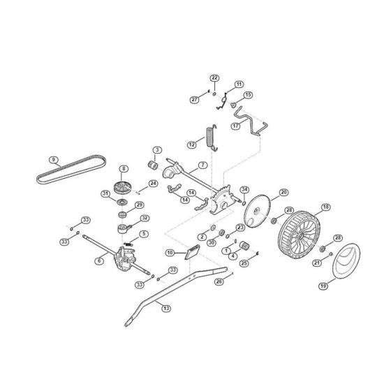 Shaft, Gear Box for Viking MB 650.3 VS Petrol Lawn Mowers