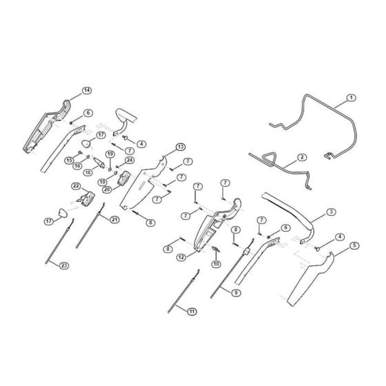 Handle Upper Part for Viking MB 655.0 GK Petrol Lawn Mowers