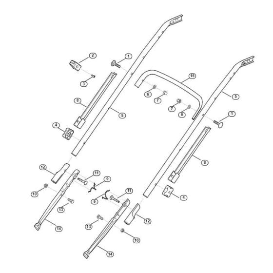 Handle Lower Part MB 655.0 GK for Viking MB 655.0 GK Petrol Lawn Mowers