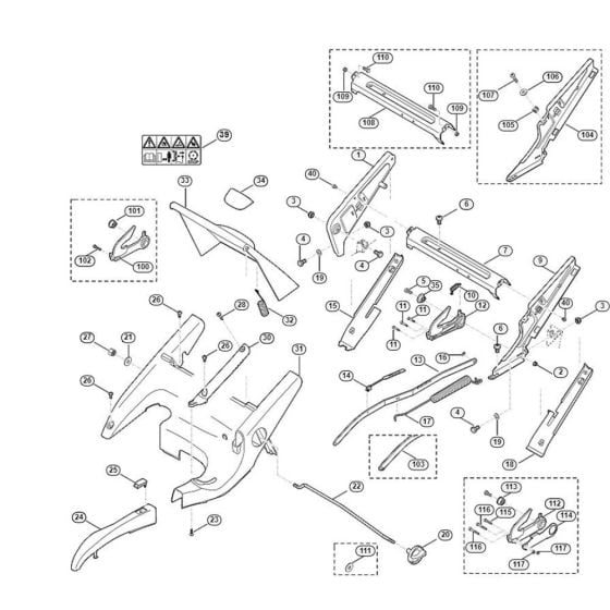 Frame, Height Adjustmnet for Viking MB 655.0 GK Petrol Lawn Mowers