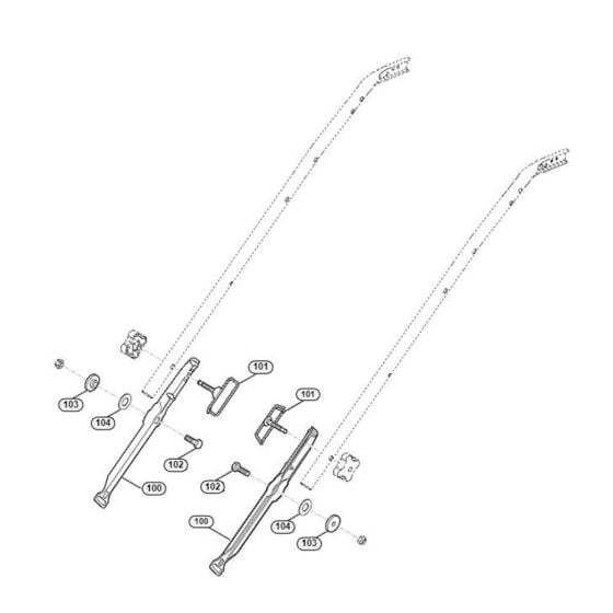 Handle Lower Part MB 655.0 GK-1 for Viking MB 655.0 GK Petrol Lawn Mowers