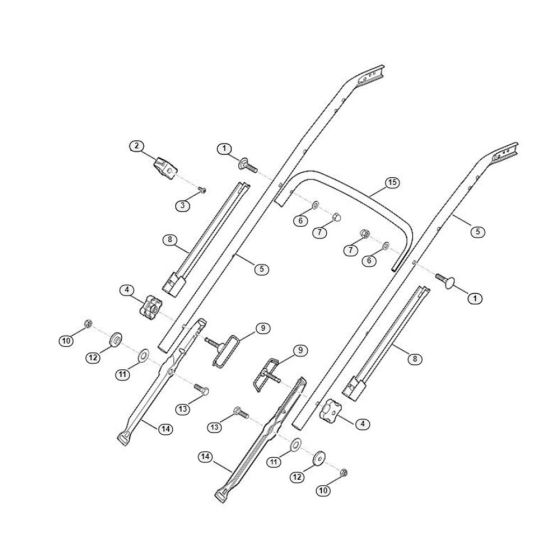 Handle Lower Part MB 655.0 G, MB 655.0 GM for Viking MB 655.0 GM Petrol Lawn Mowers