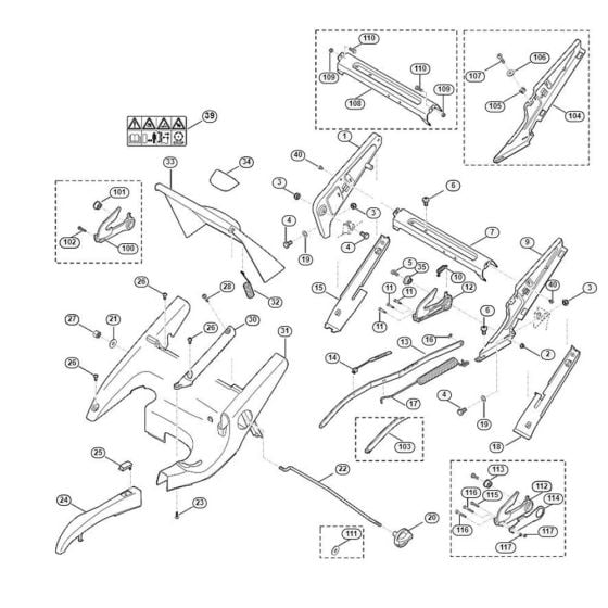 Frame, Height Adjustment for Viking MB 655.0 GM Petrol Lawn Mowers