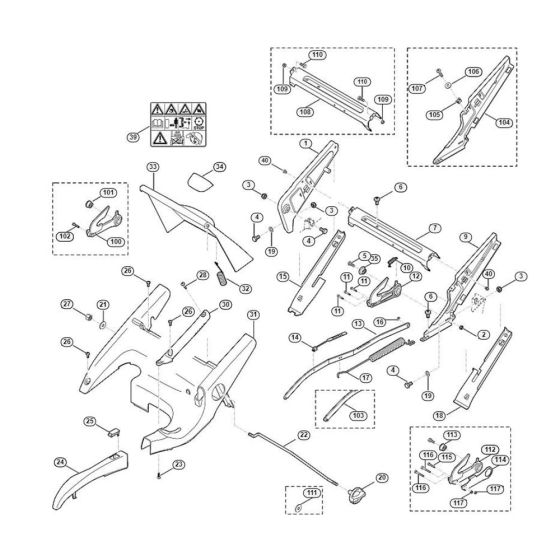 Frame, Height Adjustment for Viking MB 655.0 GS Petrol Lawn Mowers