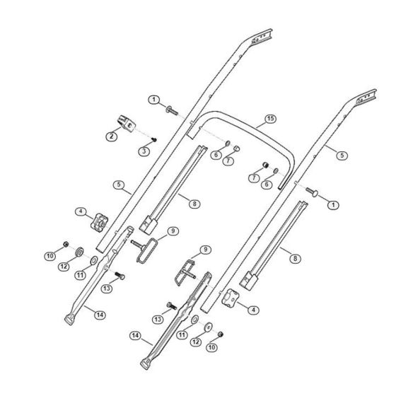 Handle Lower Part for Viking MB 655.0 V Petrol Lawn Mowers