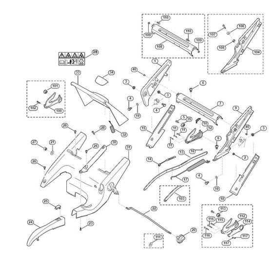 Frame, Height Adjustment for Viking MB 655.0 V Petrol Lawn Mowers