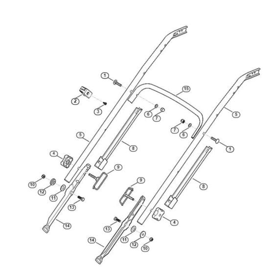 Handle Lower Part for Viking MB 655.0 VM Petrol Lawn Mowers