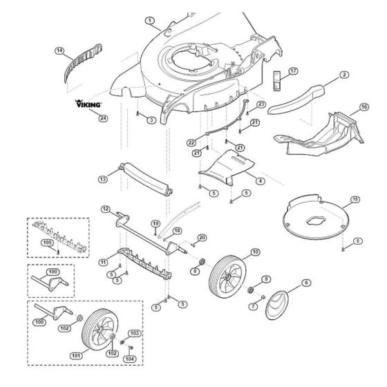 Housing, Front Axle for Viking MB 655.0 VM Petrol Lawn Mowers