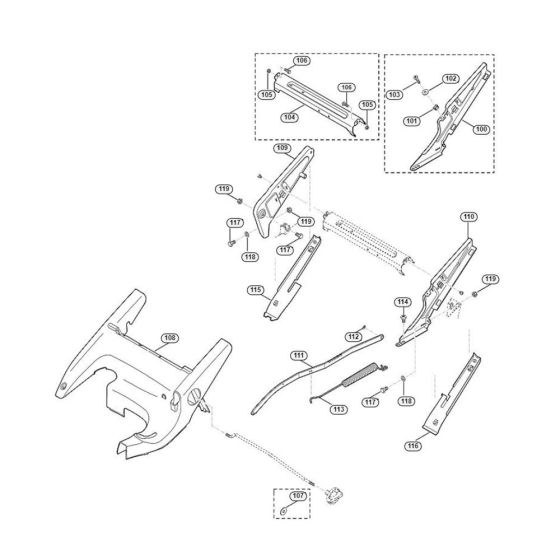 Frame, Height Adjsutment-1 for Viking MB 655.1 G Petrol Lawn Mowers