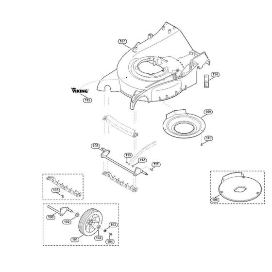 Housing, Front Axle-1 for Viking MB 655.1 G Petrol Lawn Mowers