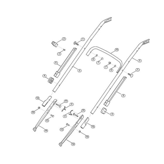 Handle Lower Part for Viking MB 655.1 G Petrol Lawn Mowers