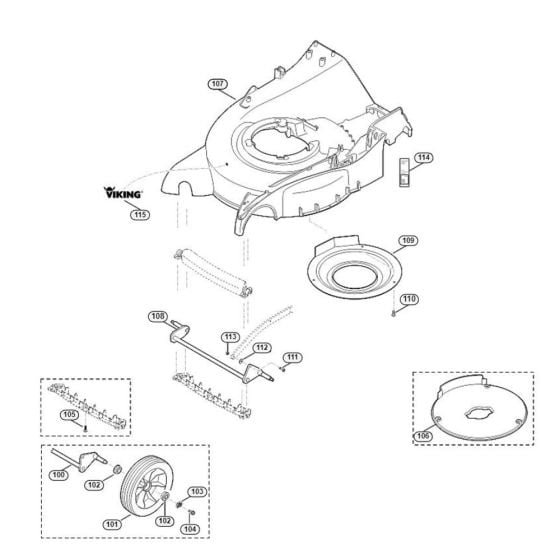 Housing, Front Axle-1 for Viking MB 655.1 GS Petrol Lawn Mowers