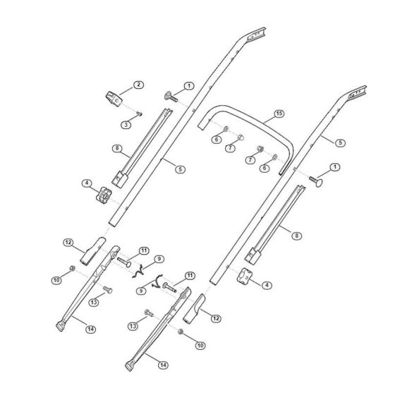 Handle Lower Part for Viking MB 655.1 GS Petrol Lawn Mowers