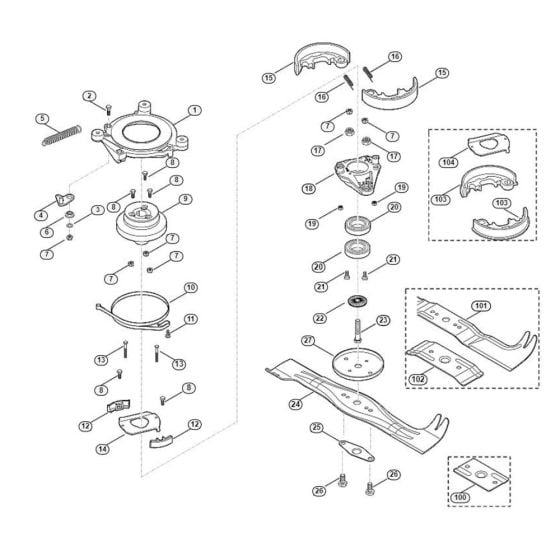 Blade, Blade Clutch for Viking MB 655.1 GS Petrol Lawn Mowers