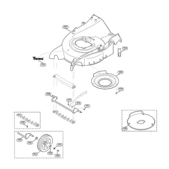 Housing, Front Axle-1 for Viking MB 655.1 V Petrol Lawn Mowers