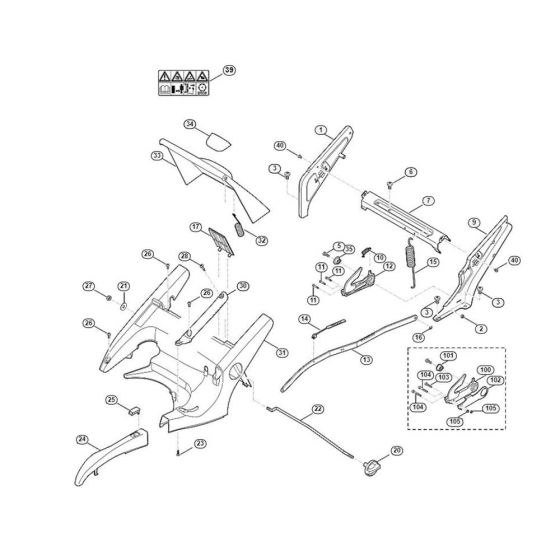 Frame, Height Adjustment for Viking MB 655.1 V Petrol Lawn Mowers