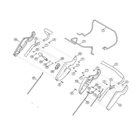 Handle Upper Part for Viking MB 655.1 VM Petrol Lawn Mowers