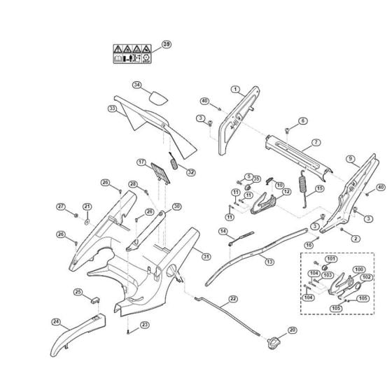 Frame, Height Adjustment for Viking MB 655.1 VM Petrol Lawn Mowers