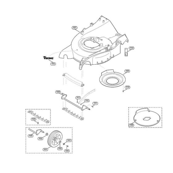 Housing, Front Axle for Viking MB 655.1 VS Petrol Lawn Mowers