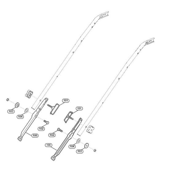 Handle Lower Part-1 for Viking MB 655.1 VS Petrol Lawn Mowers