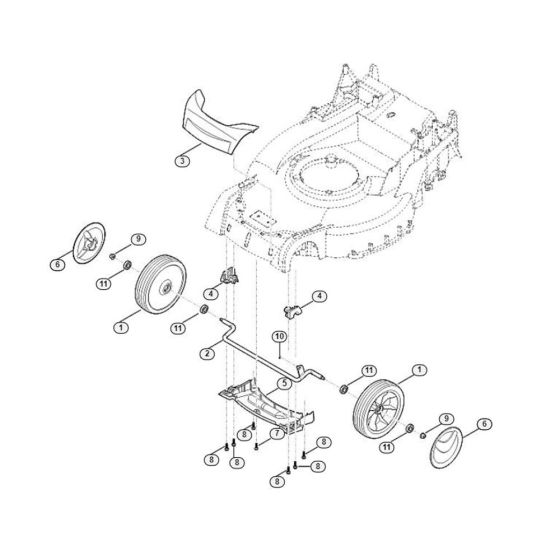 Front Axle, Cover for Viking MB 655.3 RS Petrol Lawn Mowers