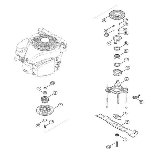 Blade, Blade Clutch for Viking MB 655.3 RS Petrol Lawn Mowers