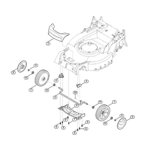 Front Axle for Viking MB 655.3 V Petrol Lawn Mowers