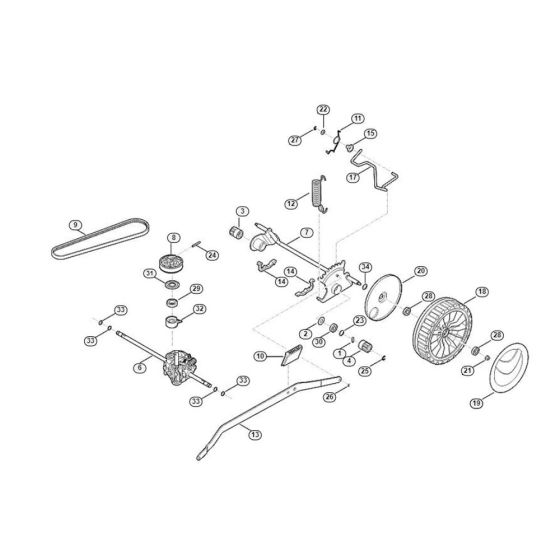 Shaft, Gear Box for Viking MB 655.3 V Petrol Lawn Mowers