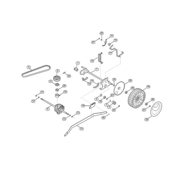 Shaft, Gear Box for Viking MB 655.3 VS Petrol Lawn Mowers