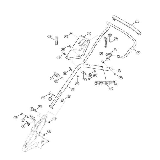 Handle Lower Part for Viking MB 655.3 YS Petrol Lawn Mowers