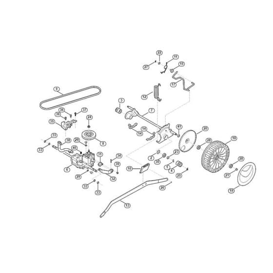 Shaft, Gear Box for Viking MB 655.3 YS Petrol Lawn Mowers