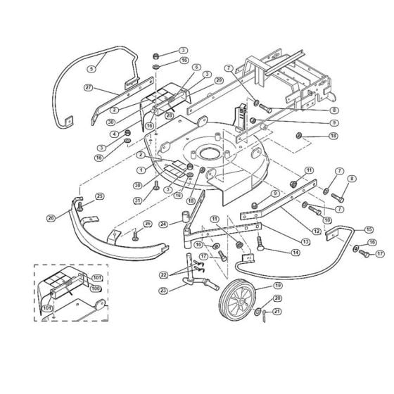 Housing, Wheel Front for Viking MB 6 RC Petrol Lawn Mowers