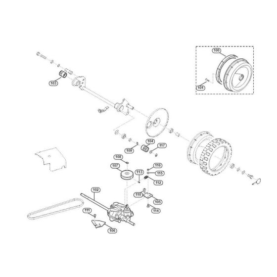 Shaft, Drive-1 for Viking MB 750.0 GK Petrol Lawn Mowers