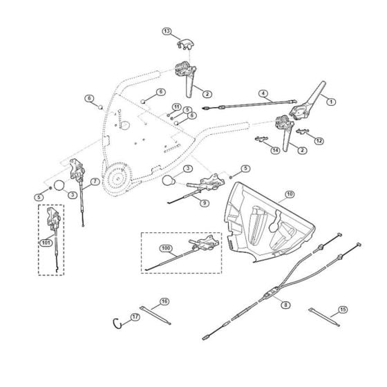 Handle Upper Part for Viking MB 750.1 GK Petrol Lawn Mowers