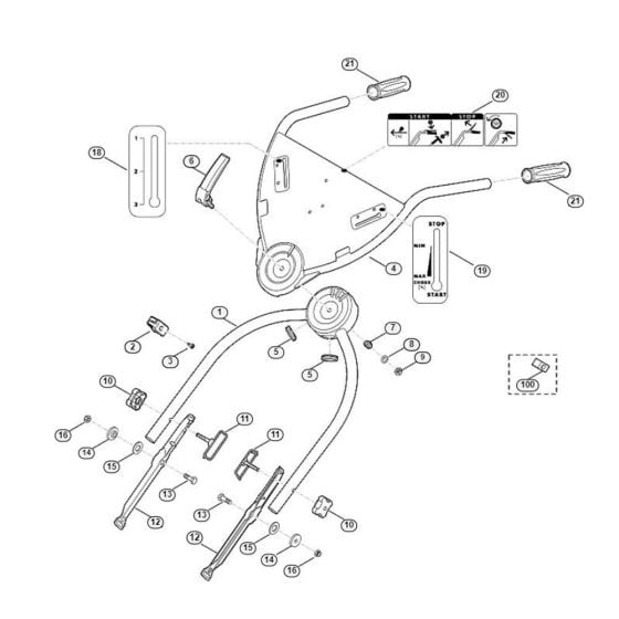 Handle Lower Part for Viking MB 750.1 GK Petrol Lawn Mowers