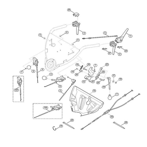 Handle Upper Part for Viking MB 750.1 KS Petrol Lawn Mowers