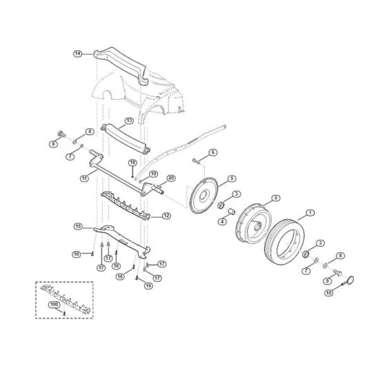 Front Axle for Viking MB 750.1 KS Petrol Lawn Mowers